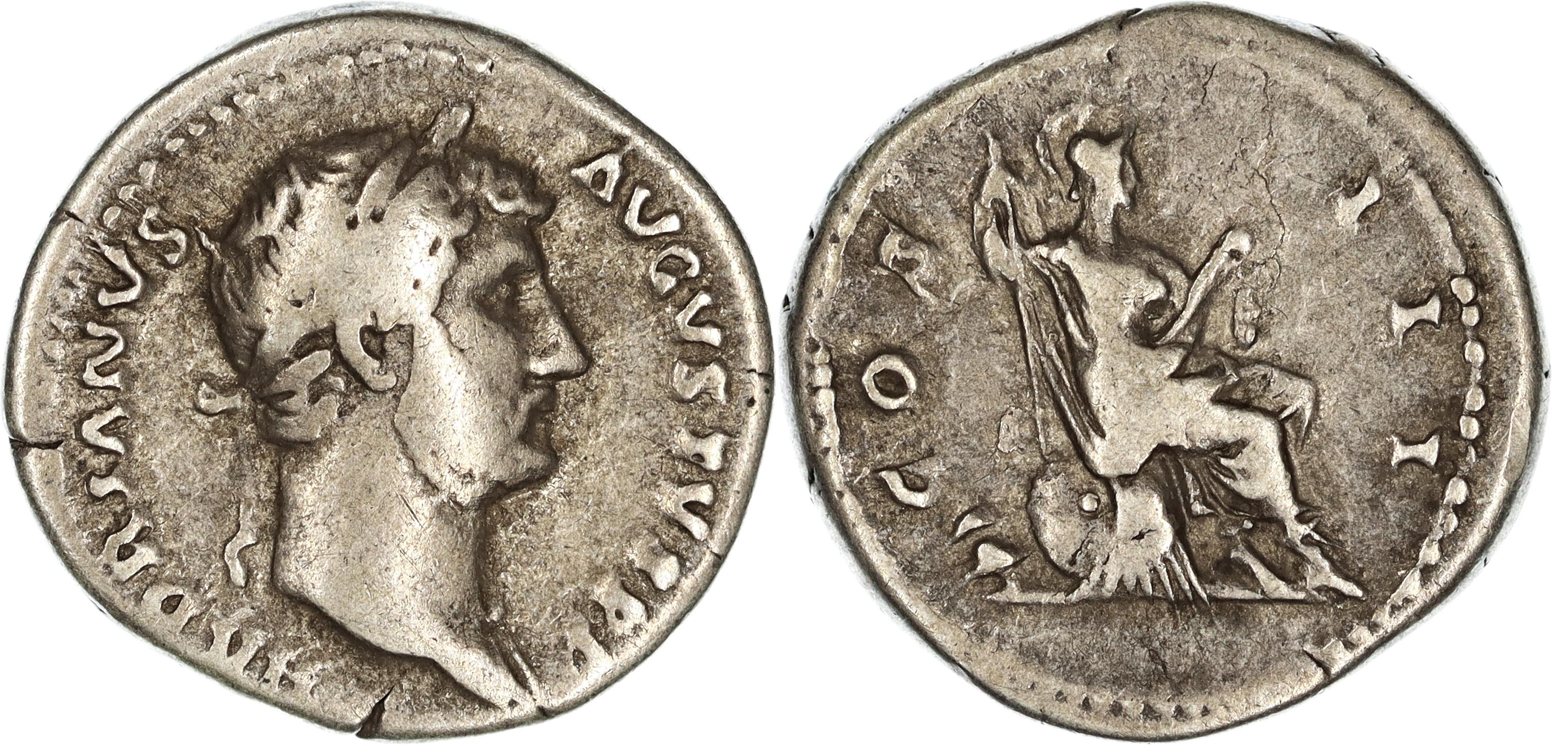 Roman Empire, Hadrian, Silver Denarius, 125-128 AD, gF