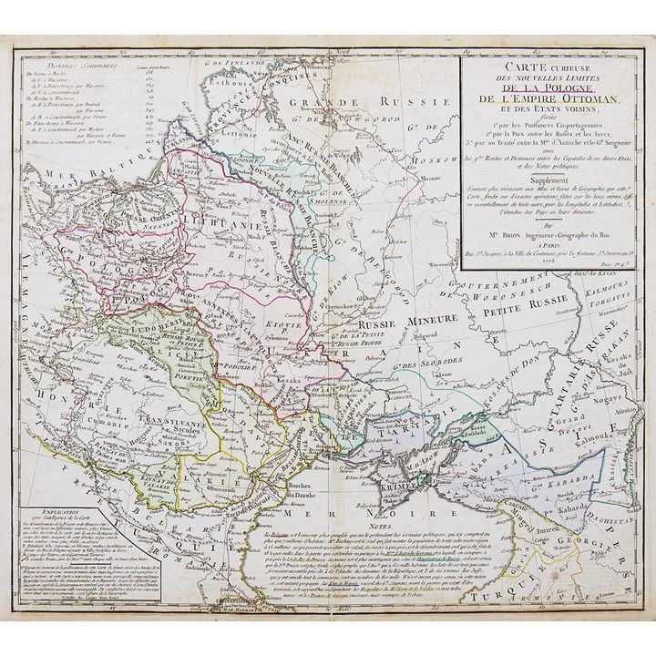 Louis Brion de la Tour | Carte curieuse des nouvelles limites de la Pologne…