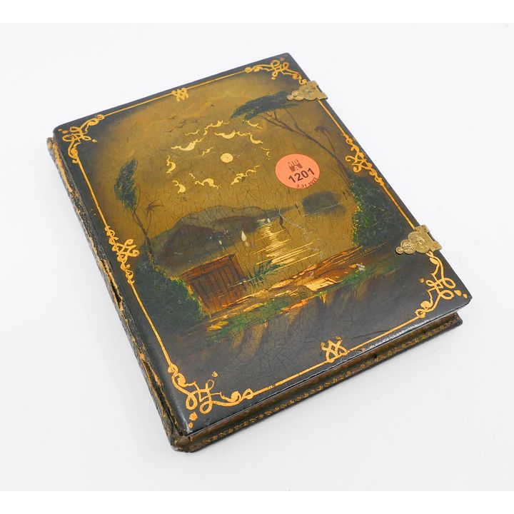Antique Lacquered Half Plate Photo Case- AS IS