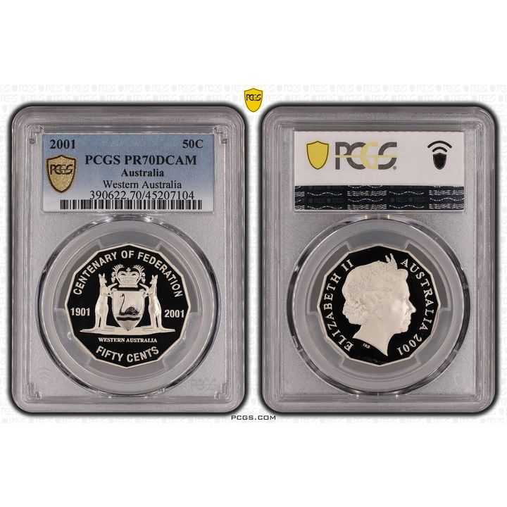 2001 Australia Fifty Cent, 50c Western Australia PCGS - PR70DCAM POP 35/0 -104