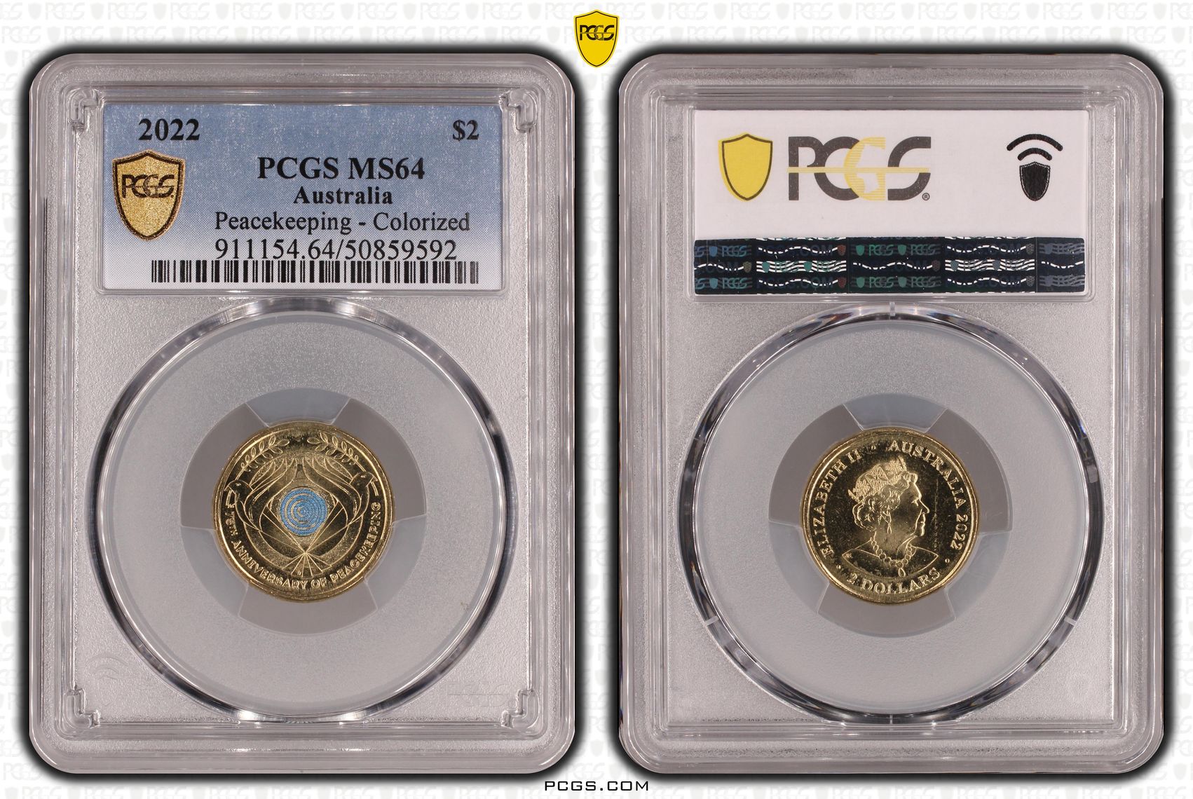 498 · Peacekeeping - Colorized , Two Dollar, 2022, PCGS MS64