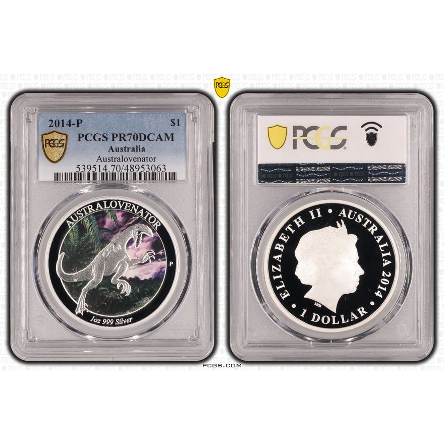 Australovenator, POP 2/0, One Dollar, 2014-P, PCGS PR70DCAM