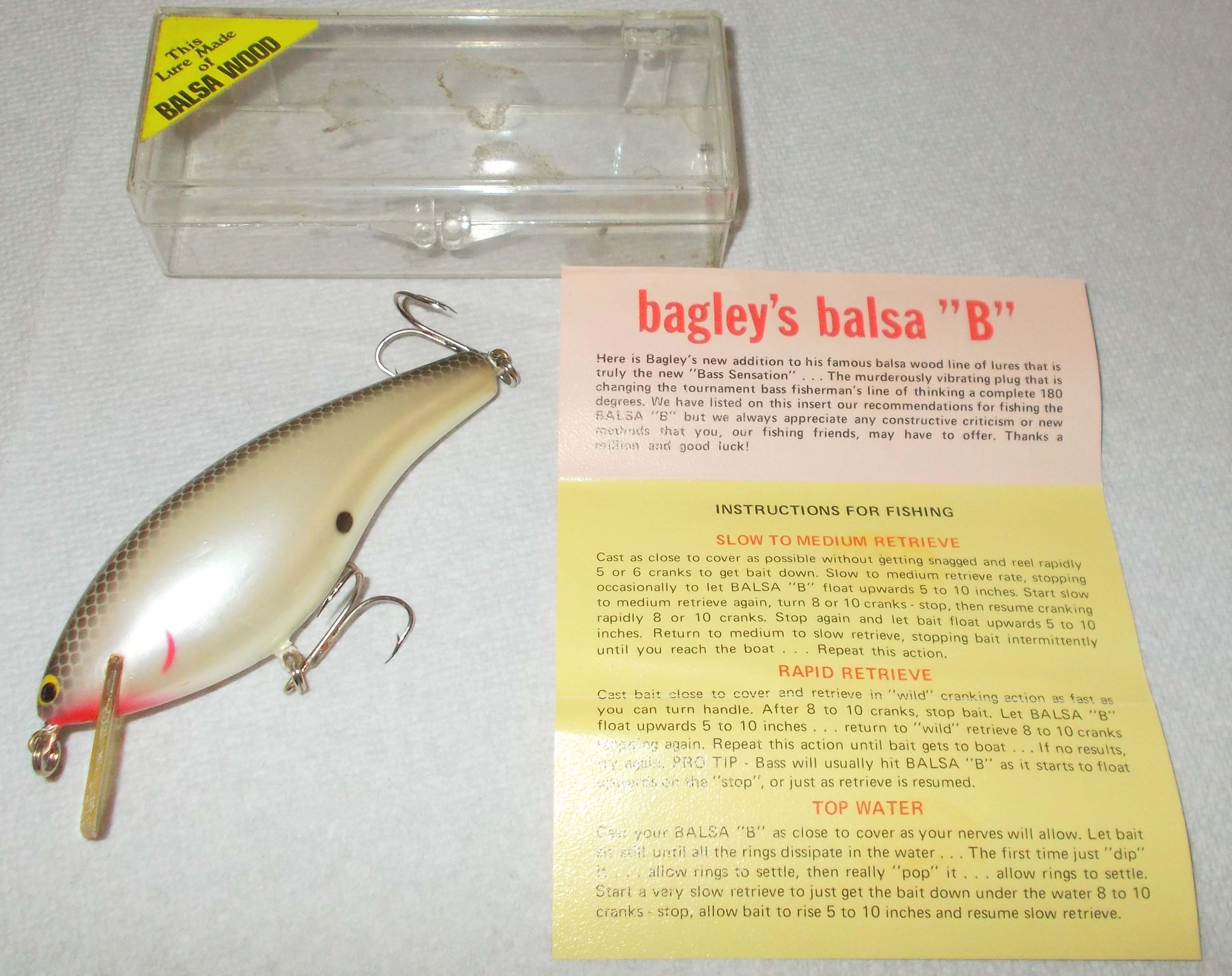 BAGLEY Bang O Lure Genuine Balsa Wood Classic Stick/Jerk Bait
