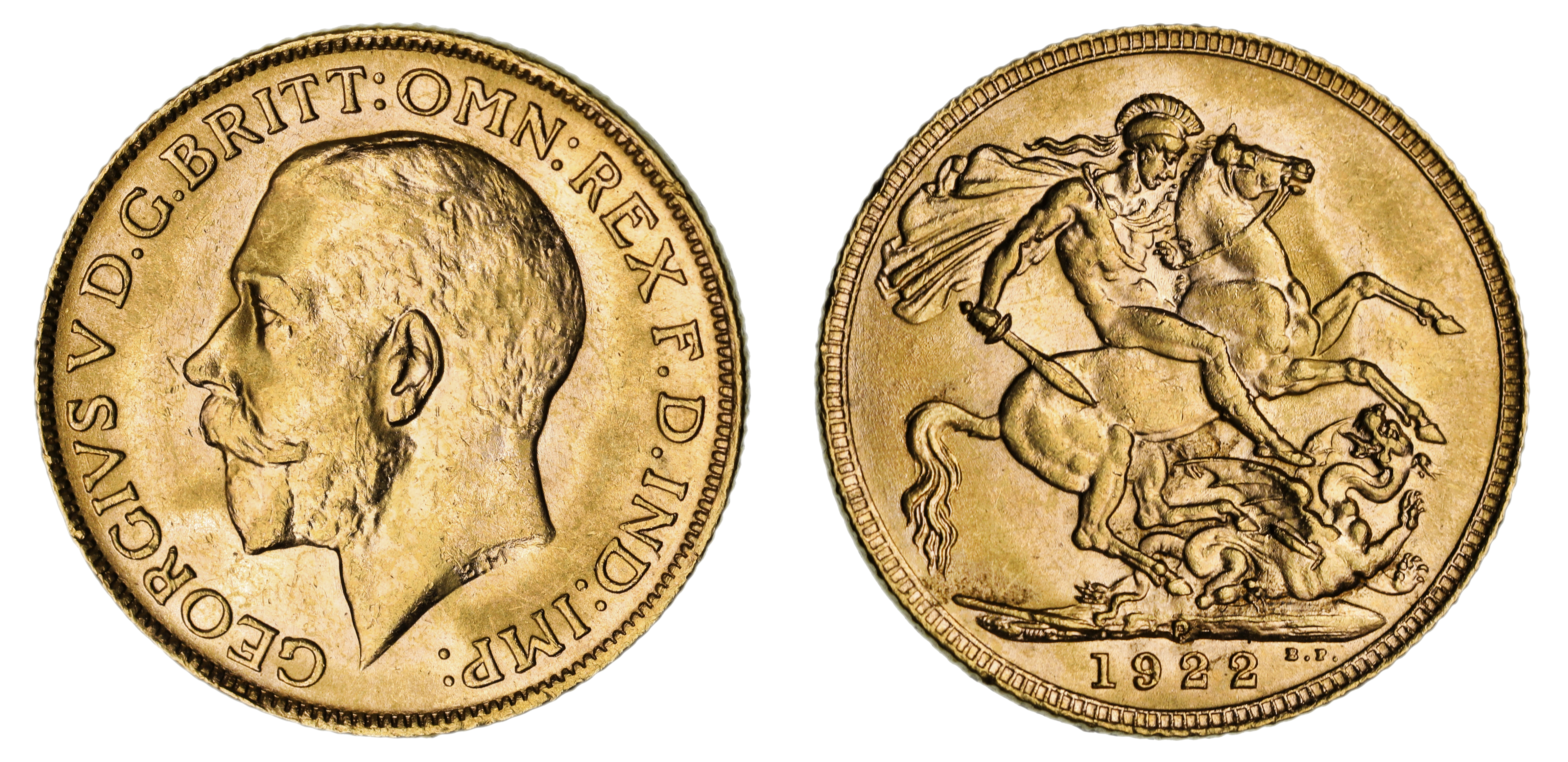 George V, St. George Reverse - Perth Mint, Sovereign, 1922, UNC