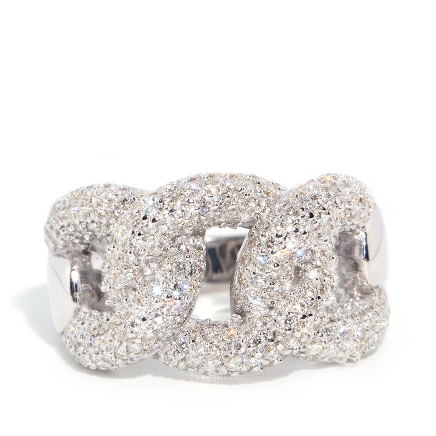 18 Carat Diamond Chain Link Ring,