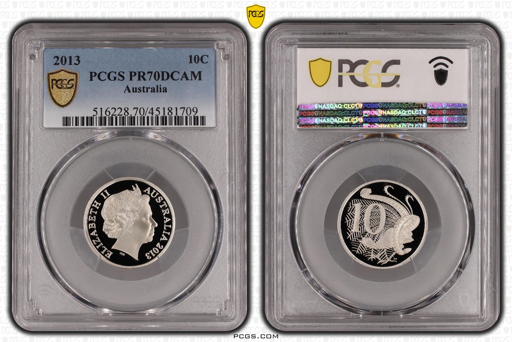 2013 Australia Ten Cent, 10c PCGS - PR70DCAM POP 66/0 -709