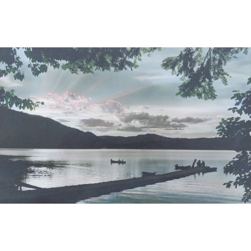 Ross Hall ''Peaceful Priest Lake'' Tinted Photograph