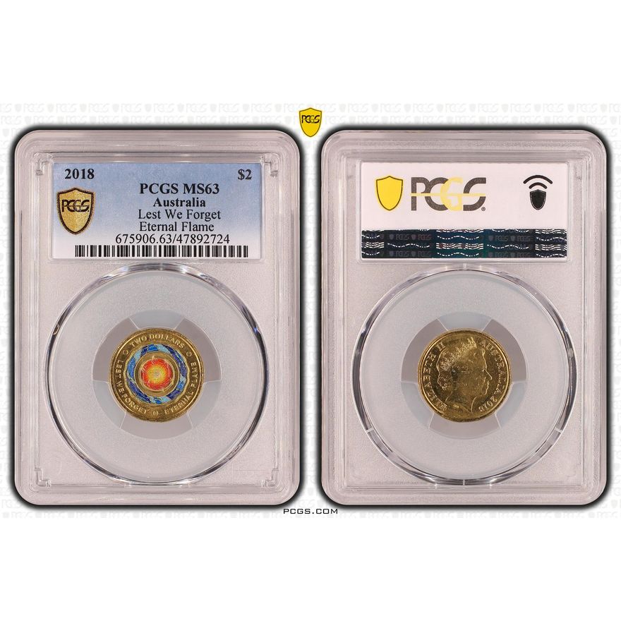 Lest We Forget - Eternal Flame, Two Dollar, 2018, PCGS MS 63