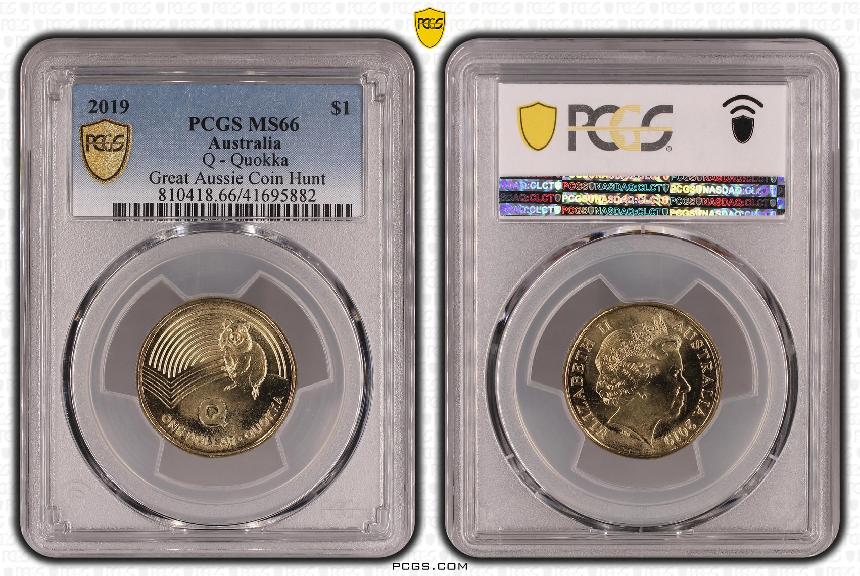 Q - Quokka Great Aussie Coin Hunt, One Dollar, 2019, PCGS MS66