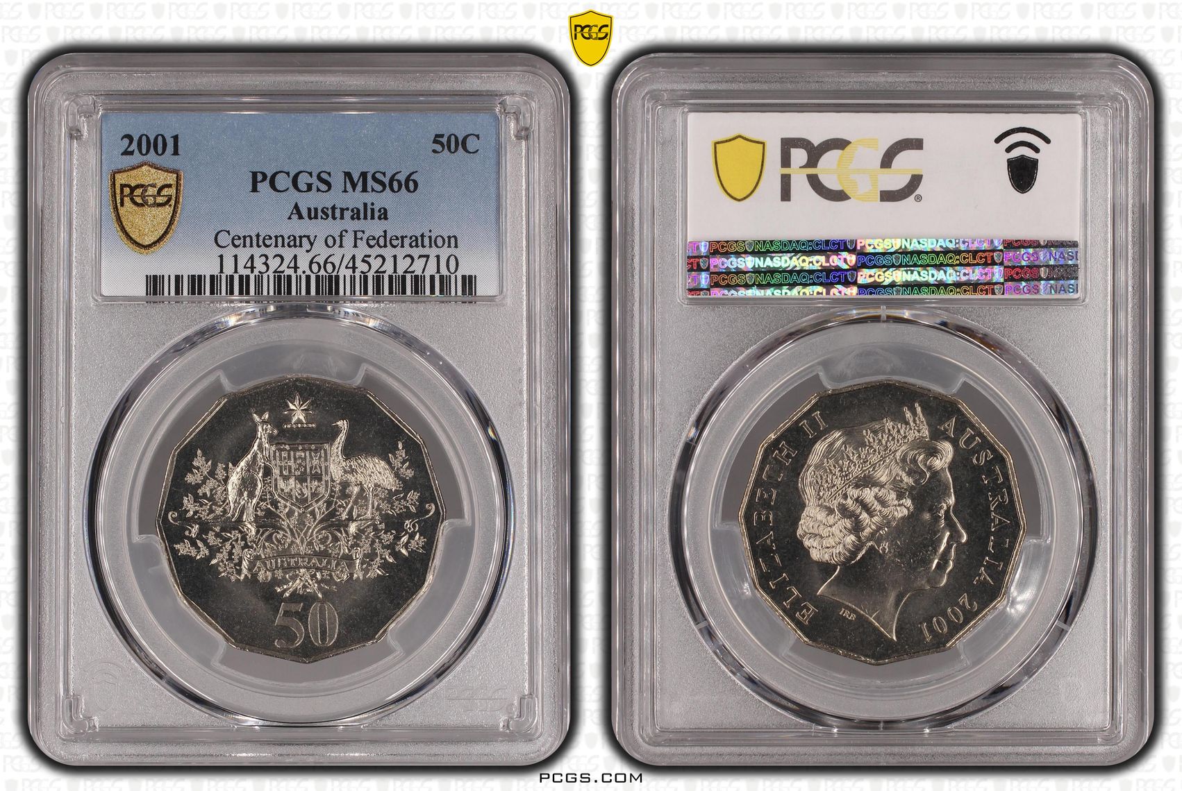 Centenary of Federation, Fifty Cent, 2001, PCGS MS66