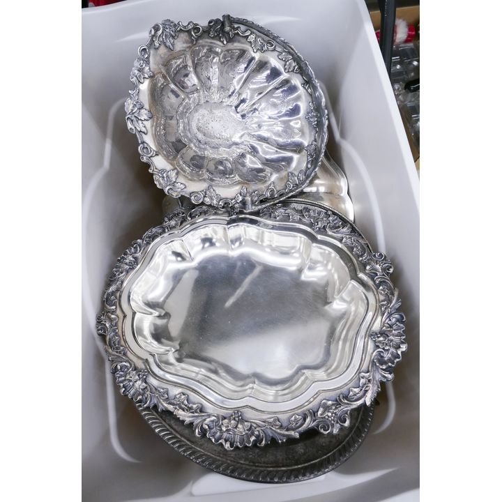 Large Tote Silverplate Serving Pieces