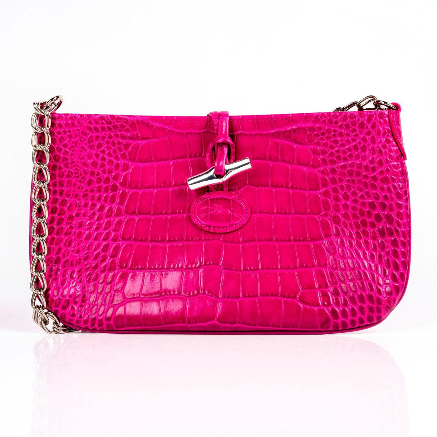 Longchamp Crocodile-Embossed Leather Handbags