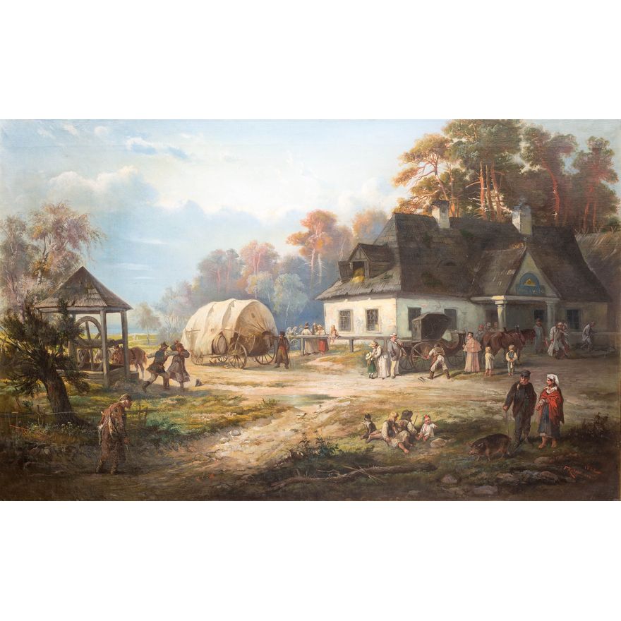 Franciszek Kostrzewski | Przed karczmą, 1882 r.