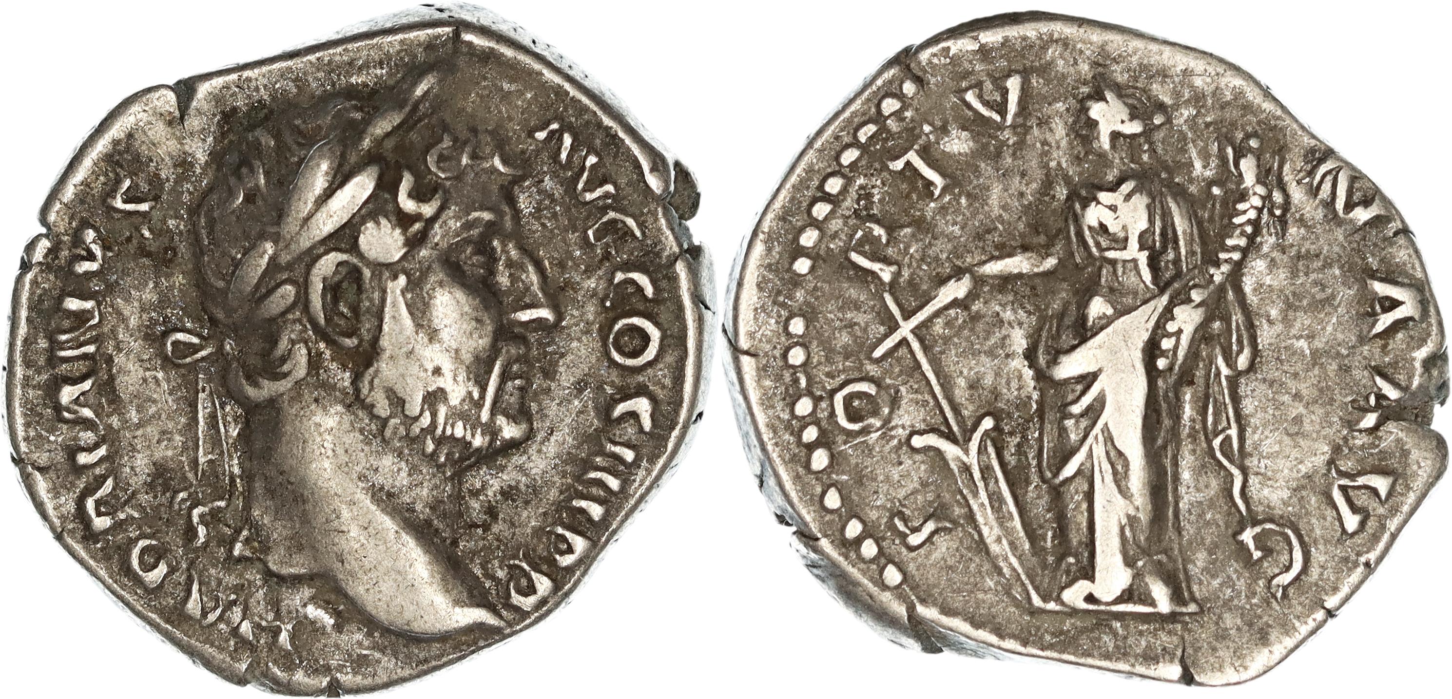 Roman Empire, Hadrian, Silver Denarius, 134-138 AD, nVF
