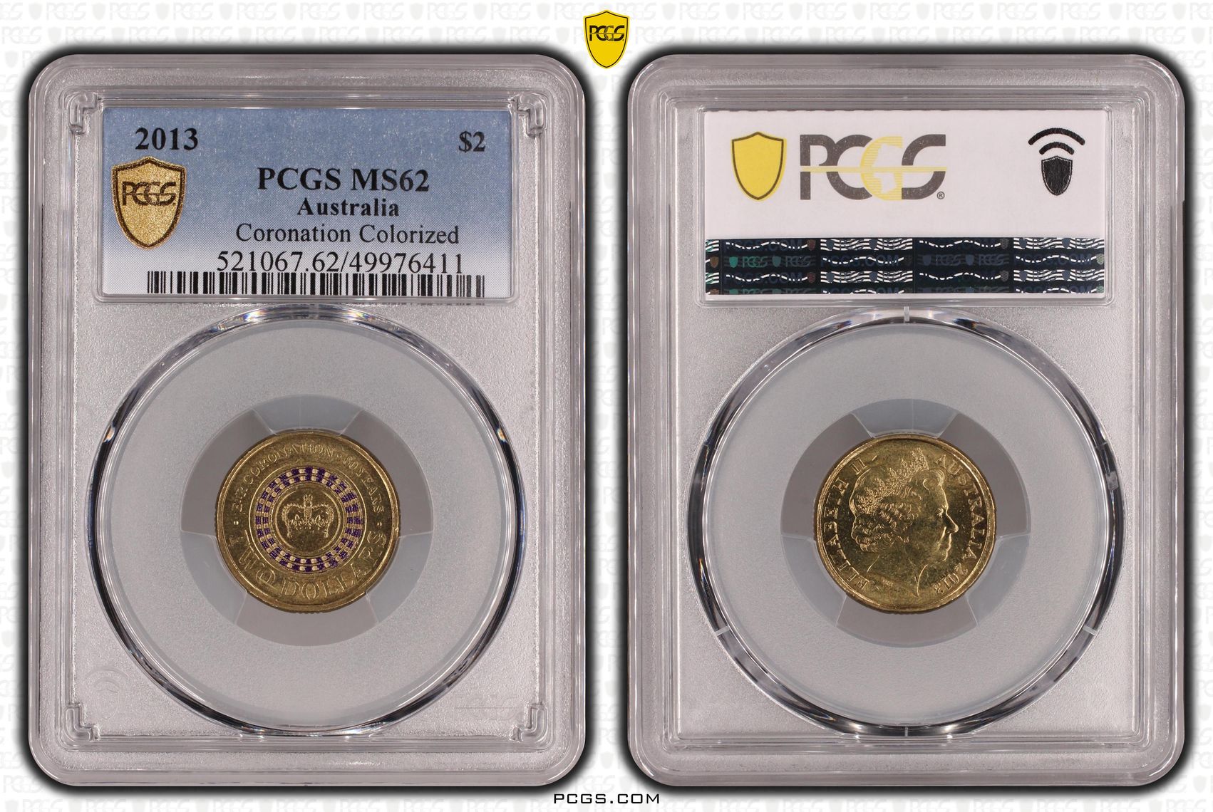 Coronation Colorized , Two Dollar, 2013, PCGS MS62