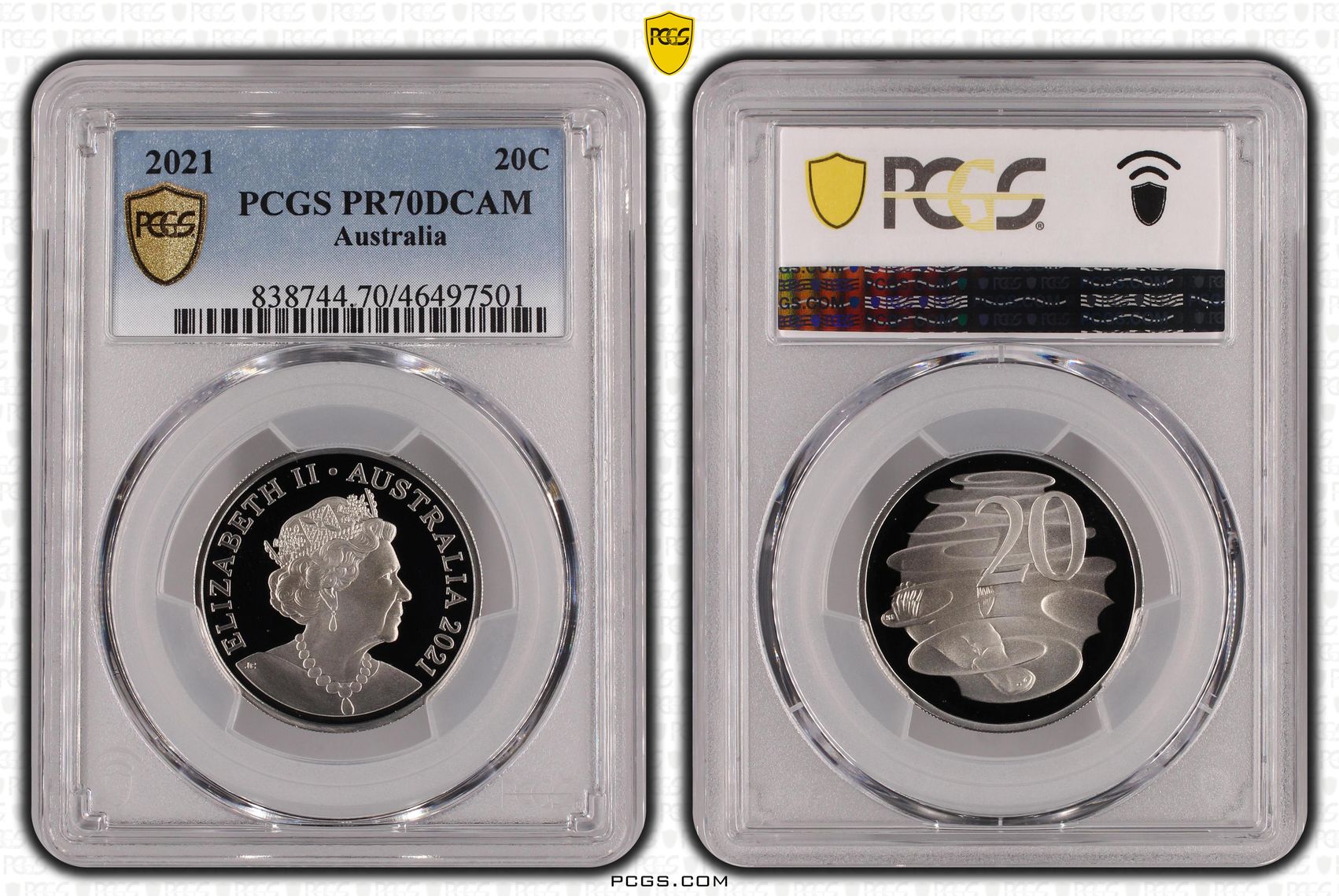 Twenty Cent, 2021, PCGS PR70DCAM