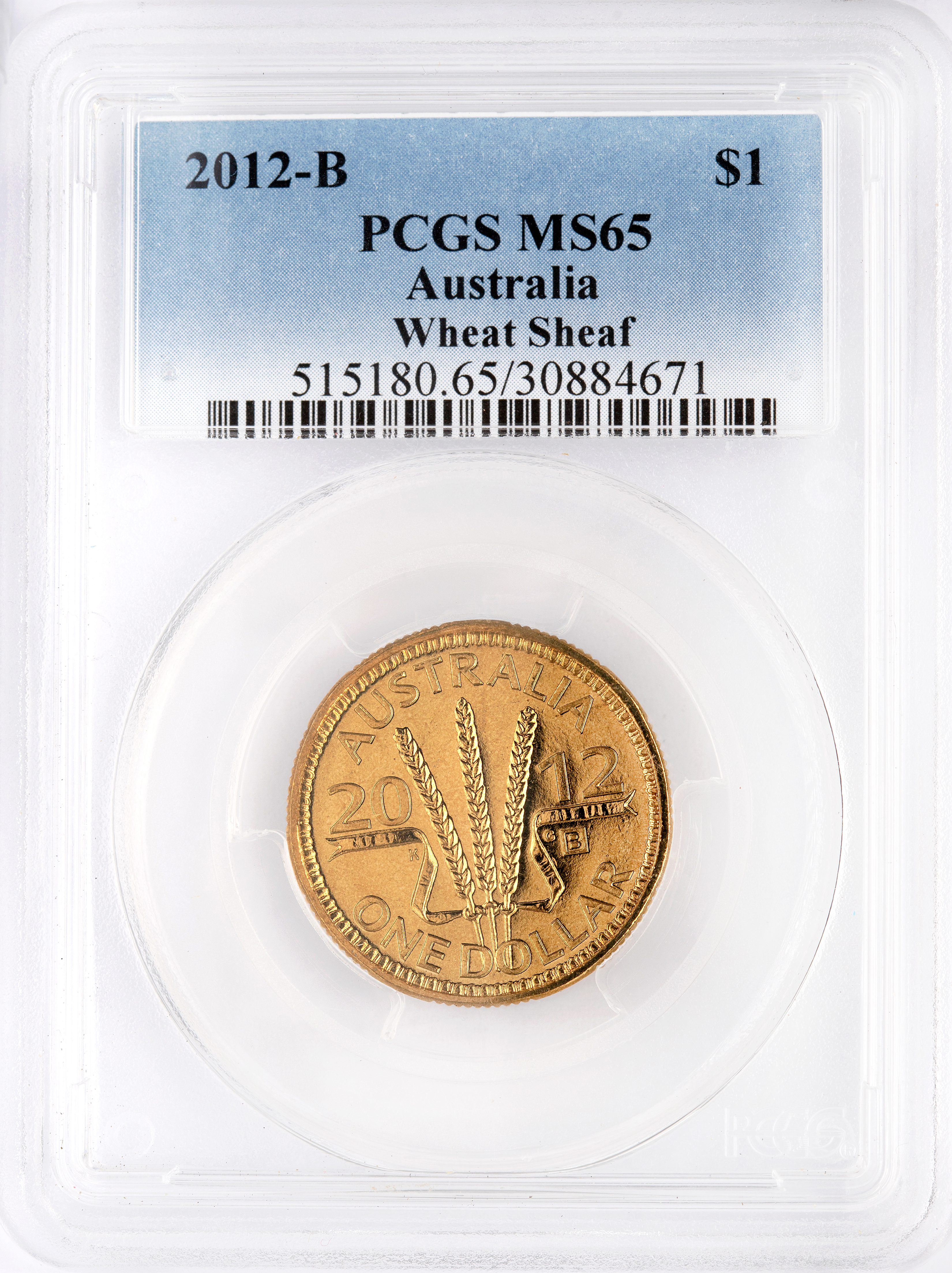 Wheat Sheaf - Counterstamp, One Dollar, 2012-B, PCGS MS65