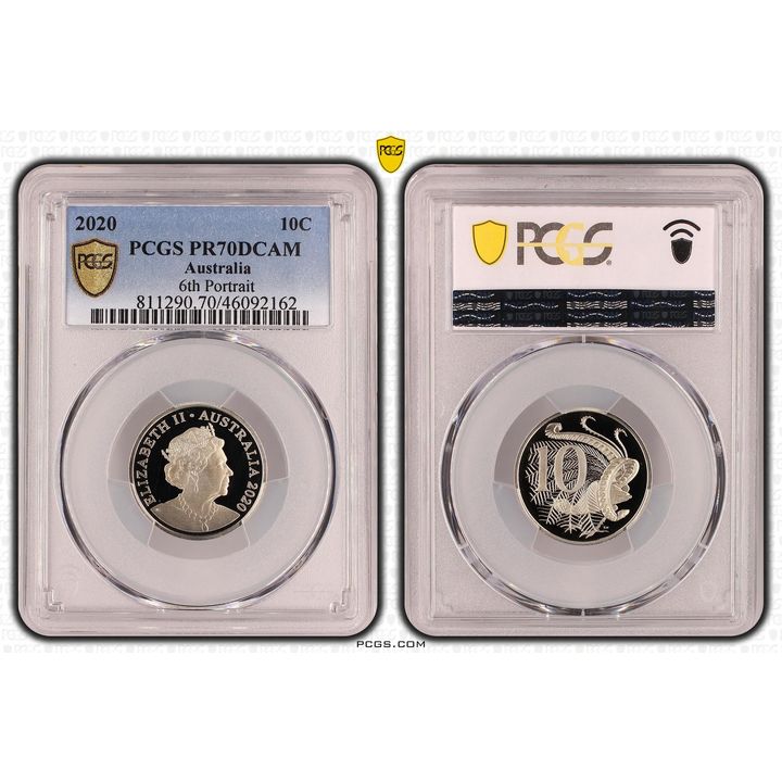 Elizabeth II, 6th Portrait, Ten Cent, 2020, PCGS PR 70DCAM