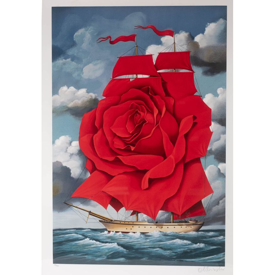 Rafał Olbiński | Red Rose Ship
