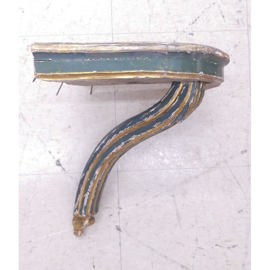Italian 18th Century Gilt Wood Corner Wall Sconce- 14x17''