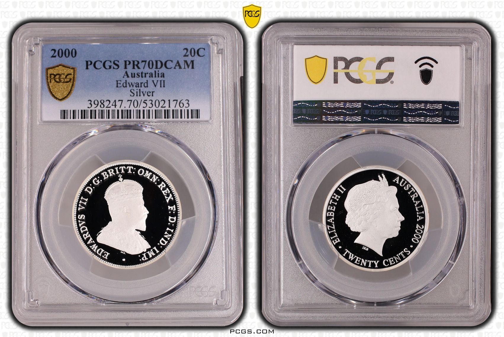 Edward VII Silver, Twenty Cents, 2000, PCGS PR70DCAM