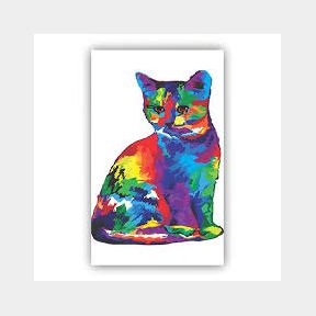 Mounted Prints - Cat Pop art 4 - S -Bar 9902025517680- 51745/27925