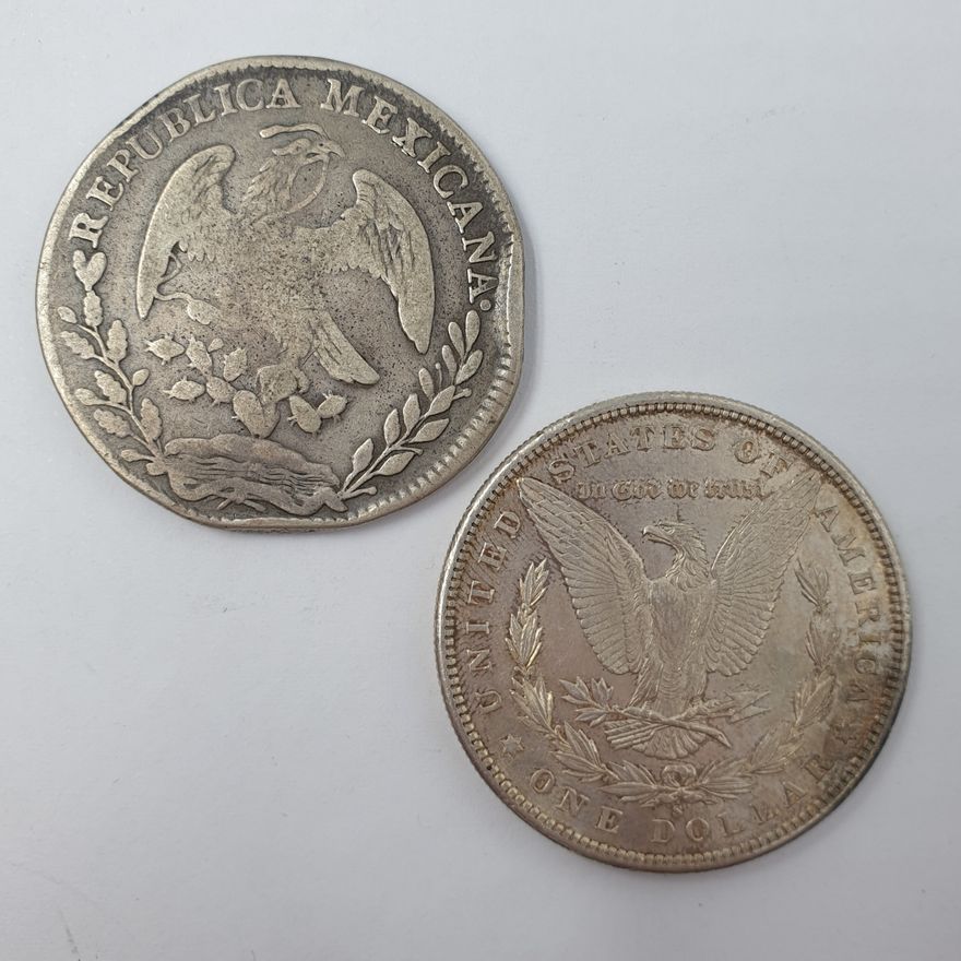 US & Mexican Silver Coins (x2)