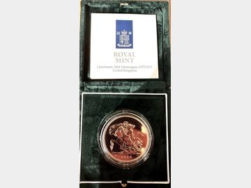 1996 GOLD BU 5 POUND BOX & CERTIFICATE