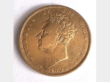 1826 GEORGE IV BARE HEAD SOVEREIGN