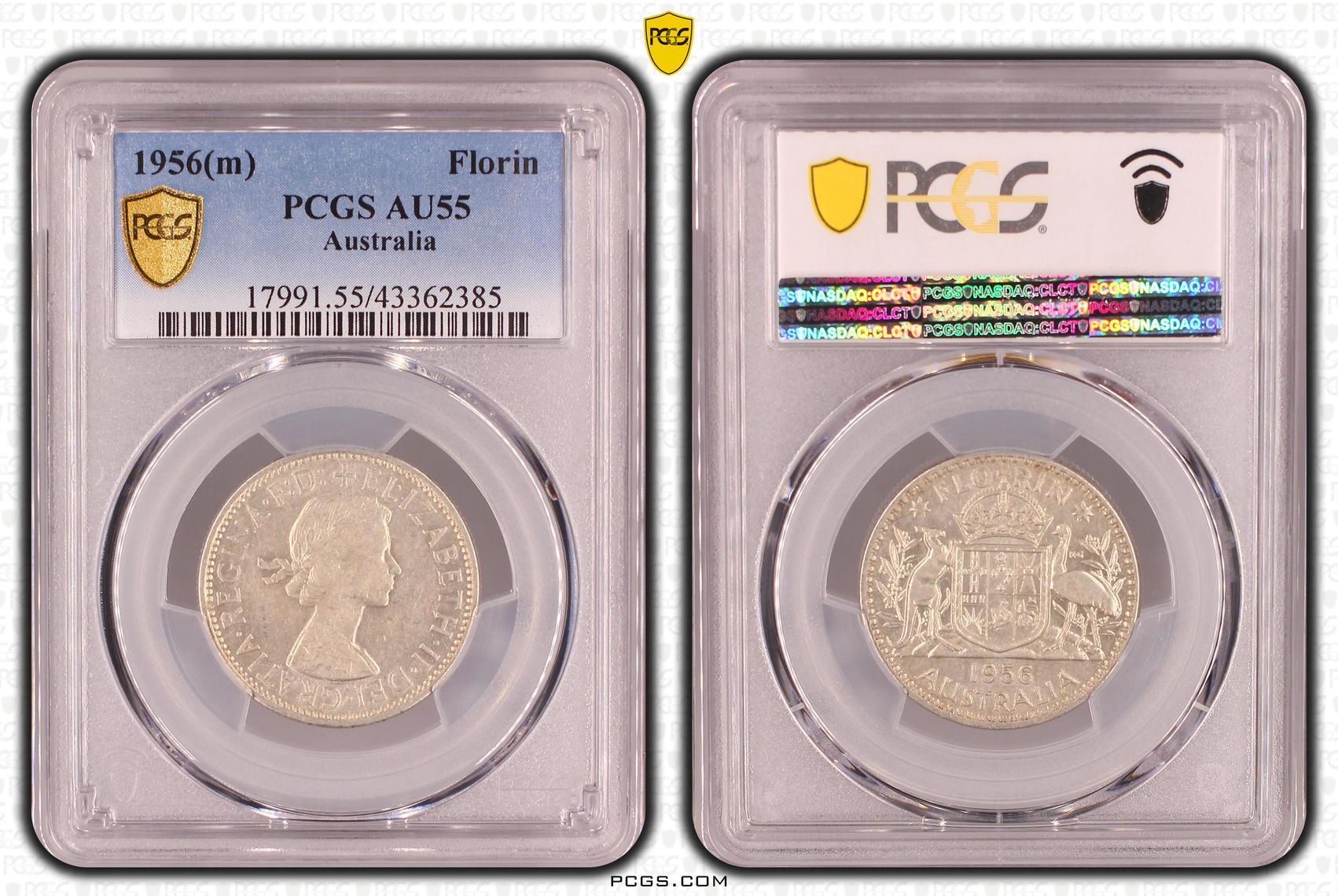 Florin, 1956(m), PCGS AU55
