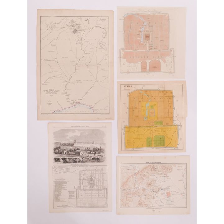 5pc Maps of Peking and Surrounding Area. 1860-1921