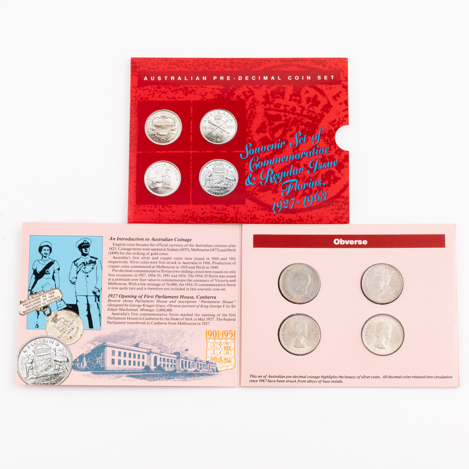George V - Elizabeth II, Sherwood Commemorative Set & Regular Issue, Florin, 1927 - 1962, VF - EF