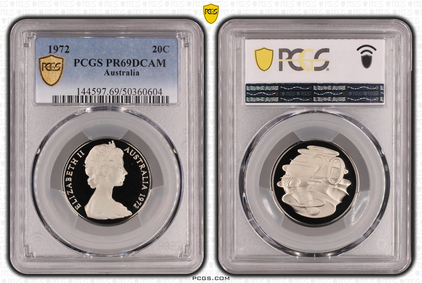 , Twenty Cent, 1972, PCGS PR69DCAM