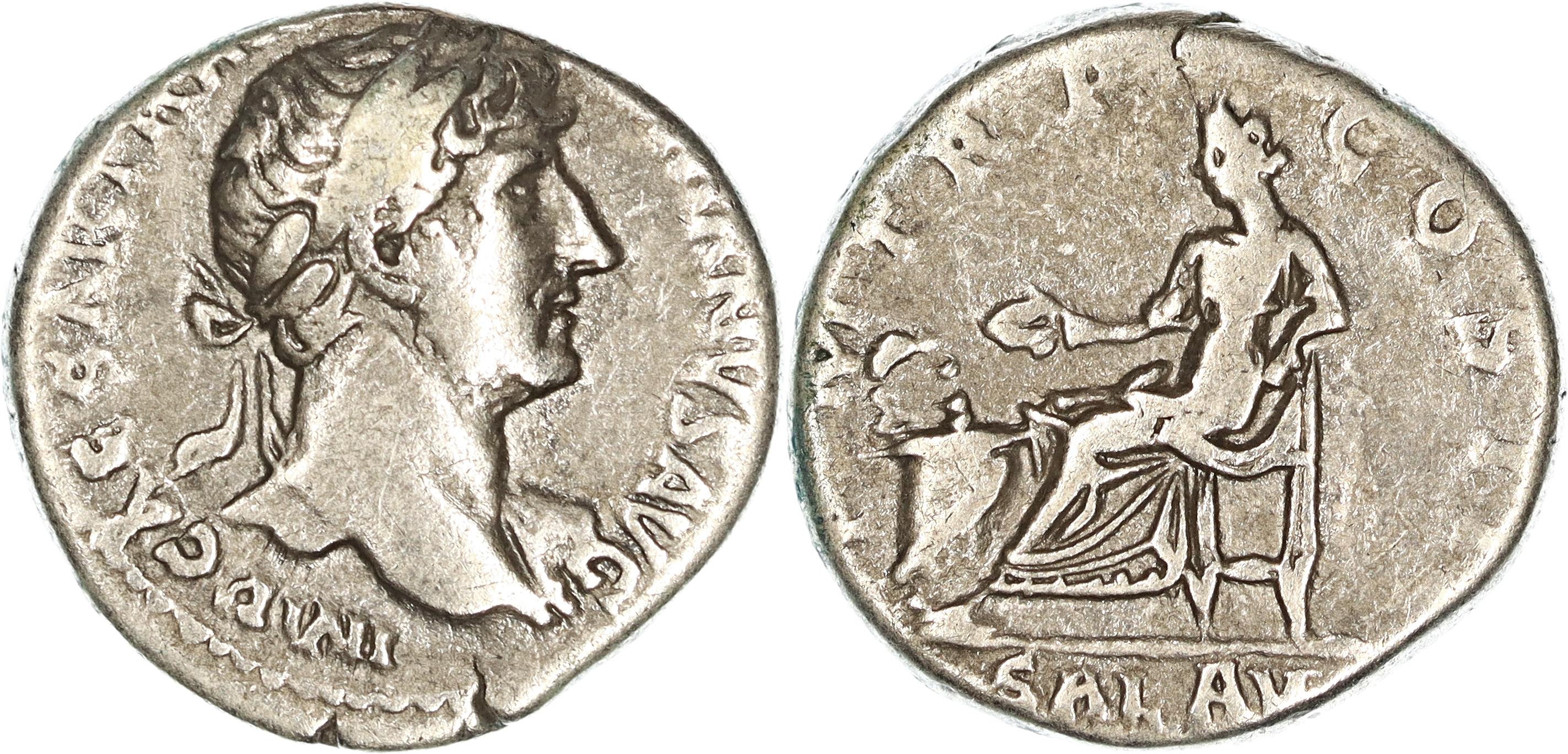 Roman Empire, Hadrian, Silver Denarius, 119-122 AD, gF