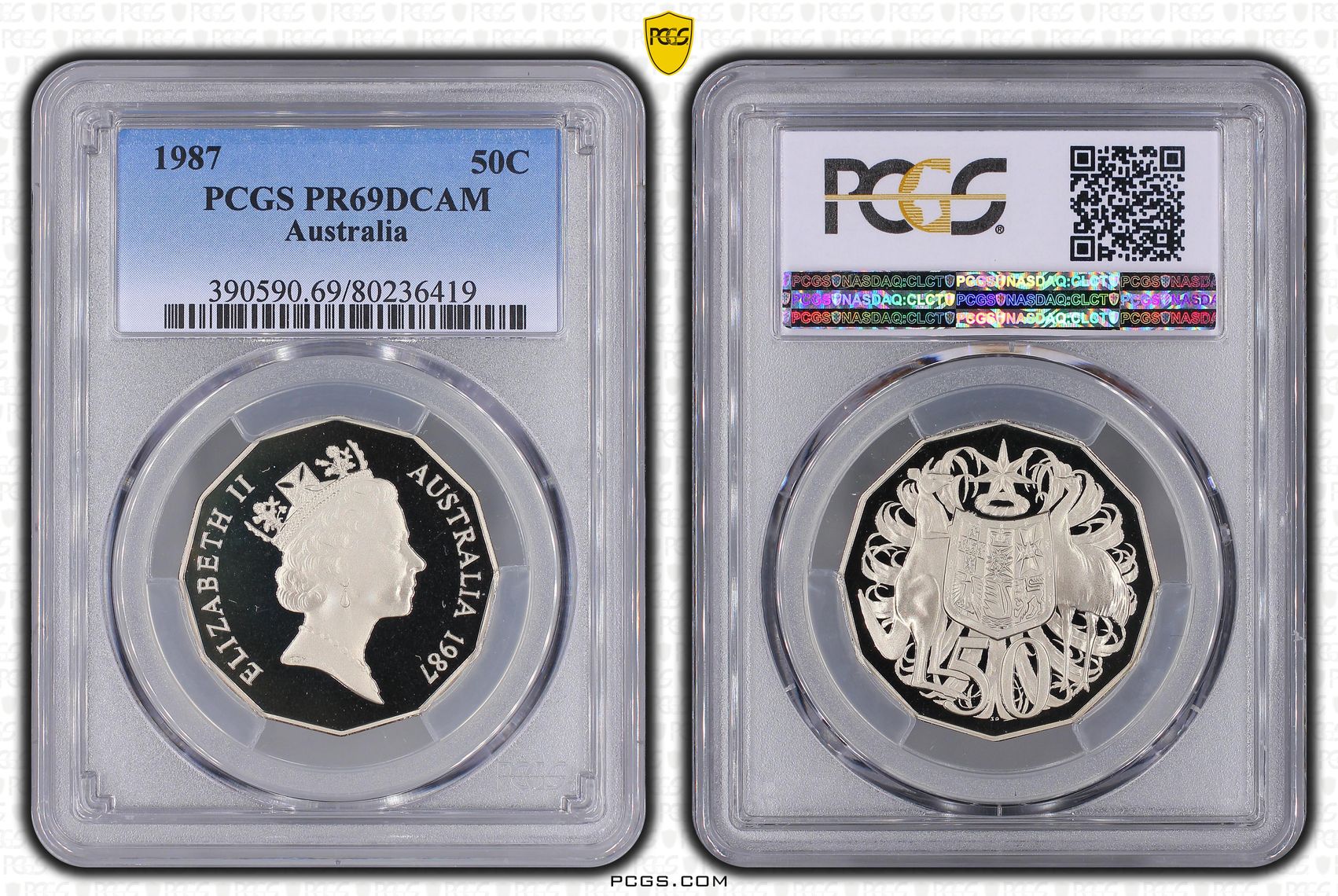 Fifty Cent, 1987, PCGS PR69DCAM