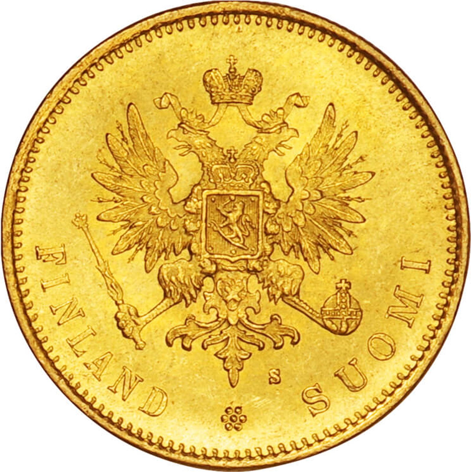 フィンランド-Finland. 1879. Gold. 20マルカ(Markkaa). 未使用