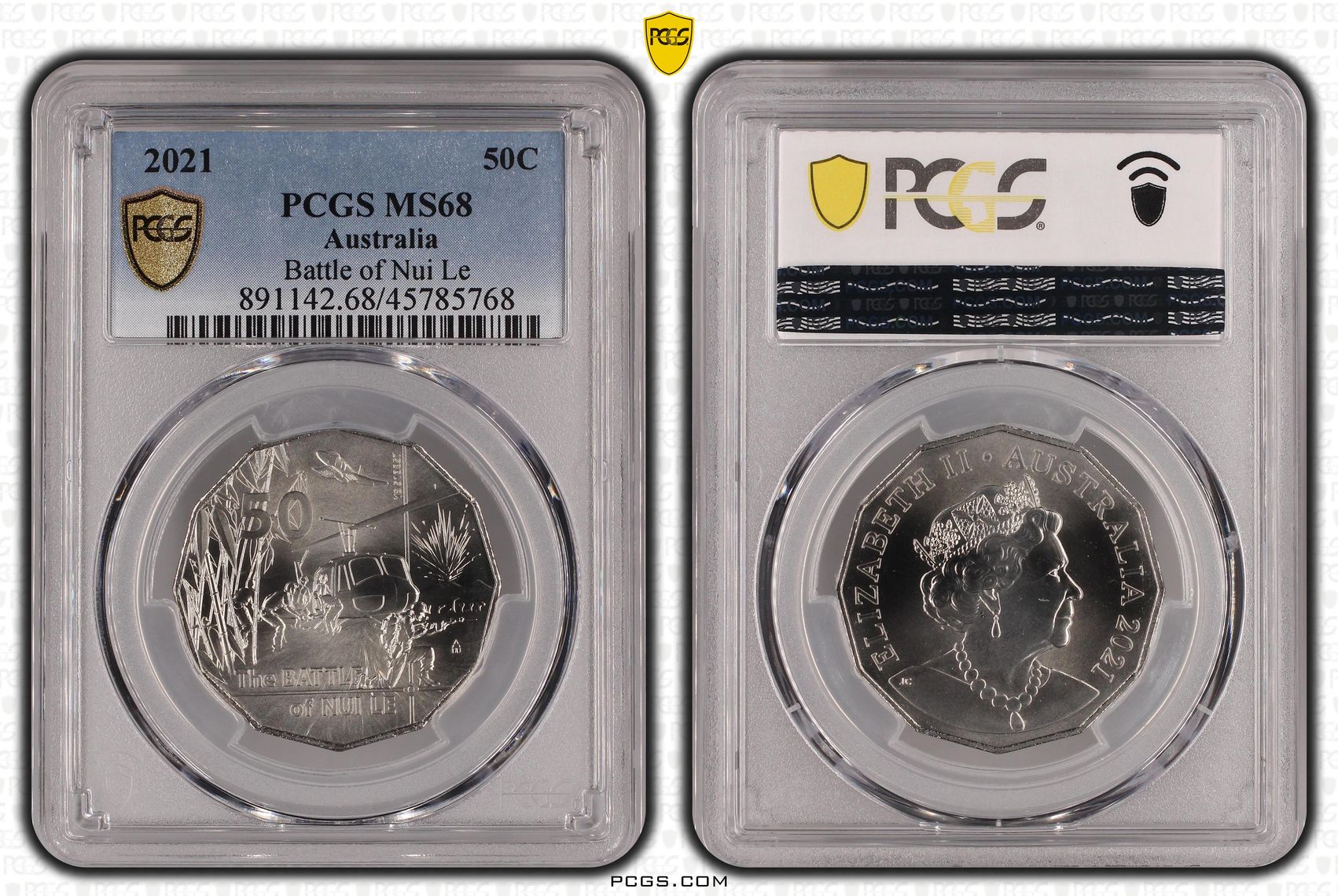Battle of Nui Le , Fifty Cent, 2021, PCGS MS68