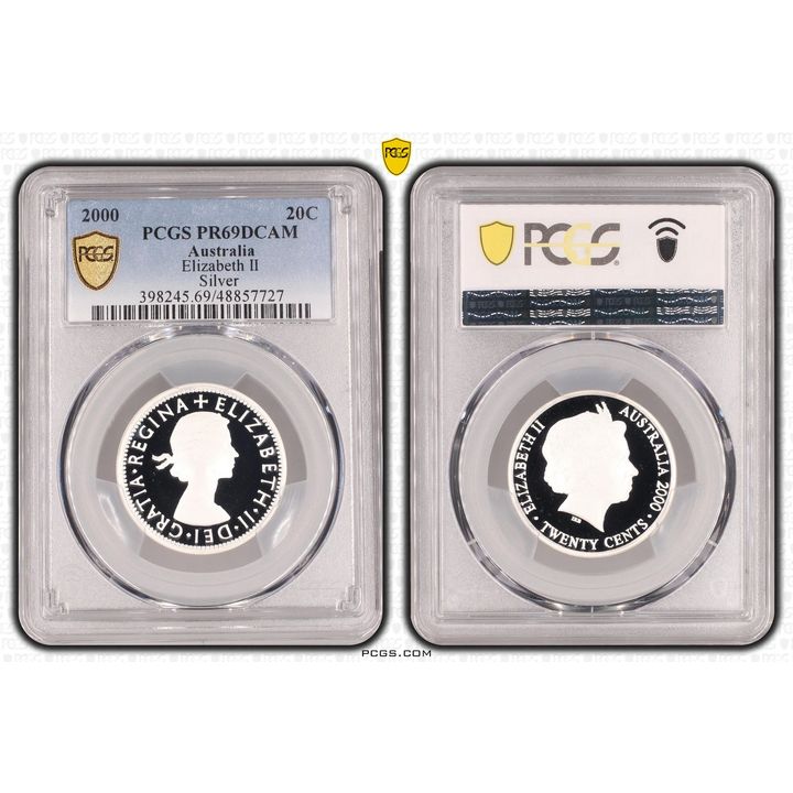Elizabeth II Silver, Twenty Cent, 2000, PCGS PR69DCAM