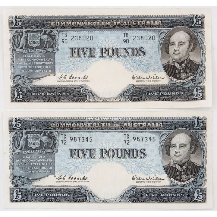Coombs/Wilson, Five Pounds, 1960, gVF - aUNC