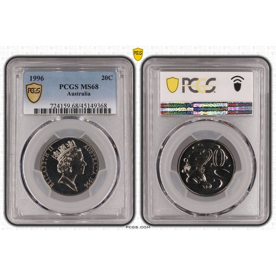 Twenty Cent, 1996, PCGS MS68