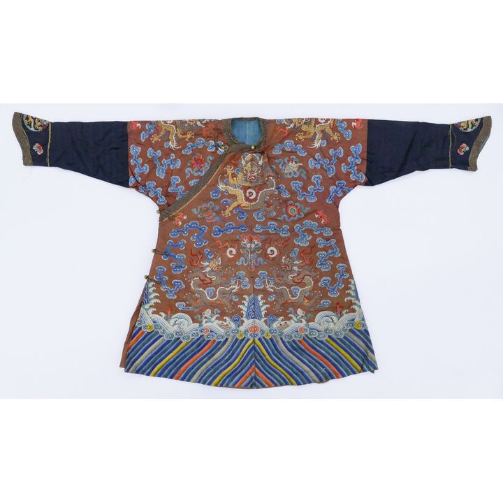 Chinese Qing Imperial Dragon Silk Child's Robe