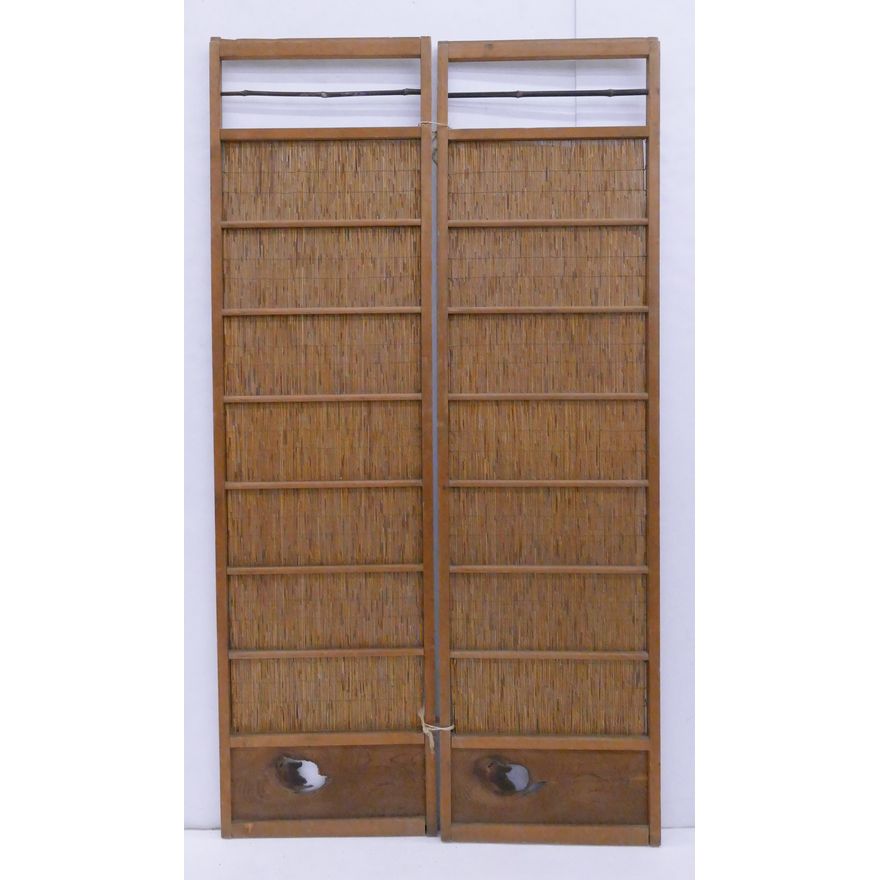 Pair Japanese Bamboo Door Panels- 68x18'' each