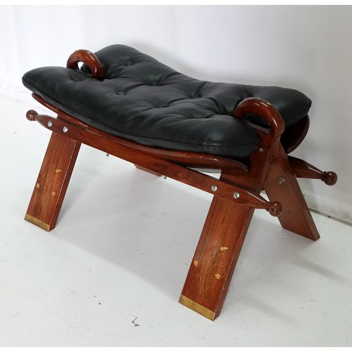 BRASS INLAID CAMEL STOOL