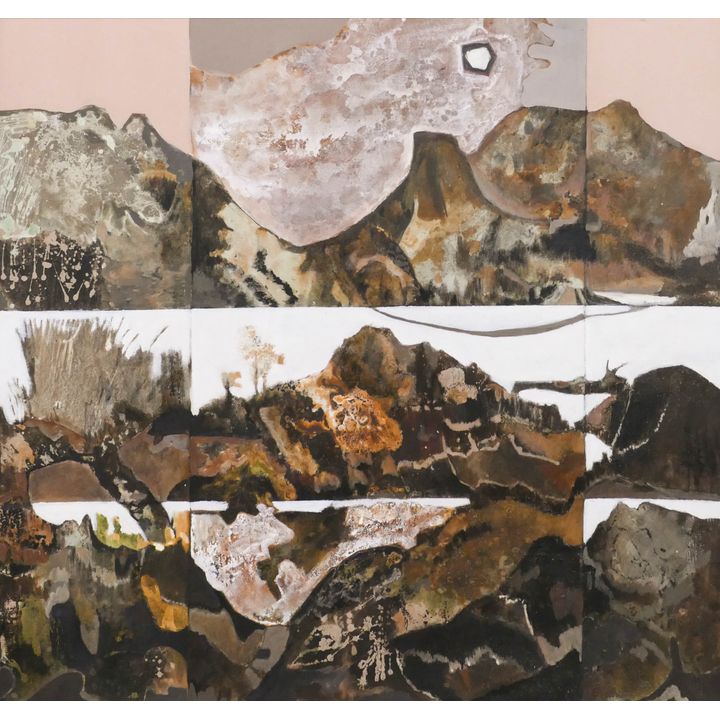 Dee Rundall ''Moon Divisions'' Mixed Media