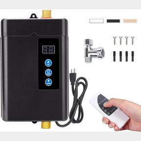 TANKLESS WATER HEATER ELECTRIC,110V 3000W INSTANT WATER HEATER WITH REMOTE CONTROL, WATER TEMPERATURE REGULATING AND ADJUSTABLE TE