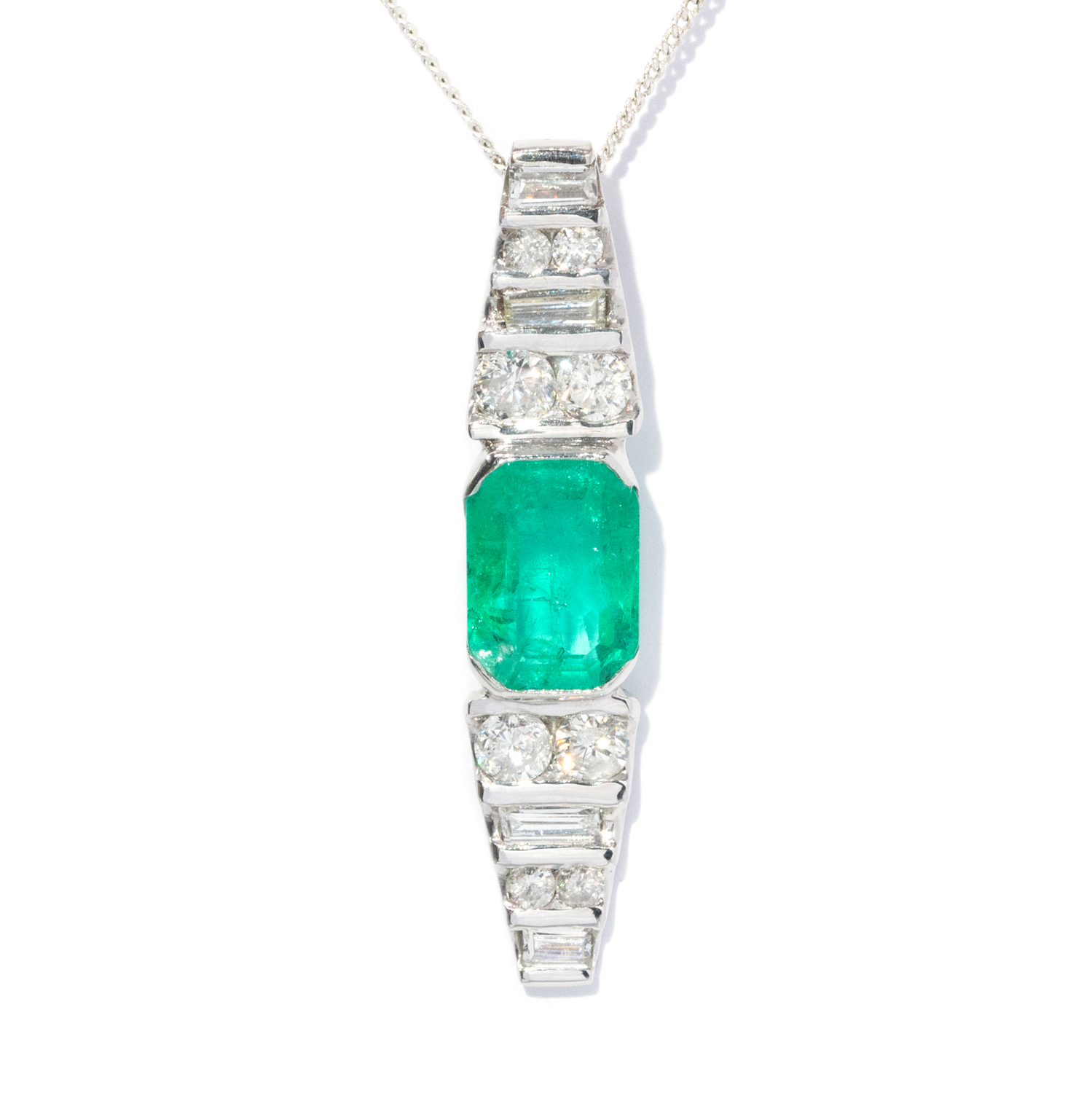 4.35 ct Emerald and Diamond Pendant