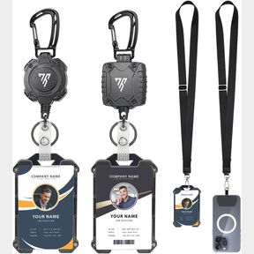 BADGE HOLDER RETRACTABLE CLIP HEAVY DUTY BADGE REEL KEYCHAIN WITH ID CARDS HOLDER COOL TACTICAL ID HOLDER