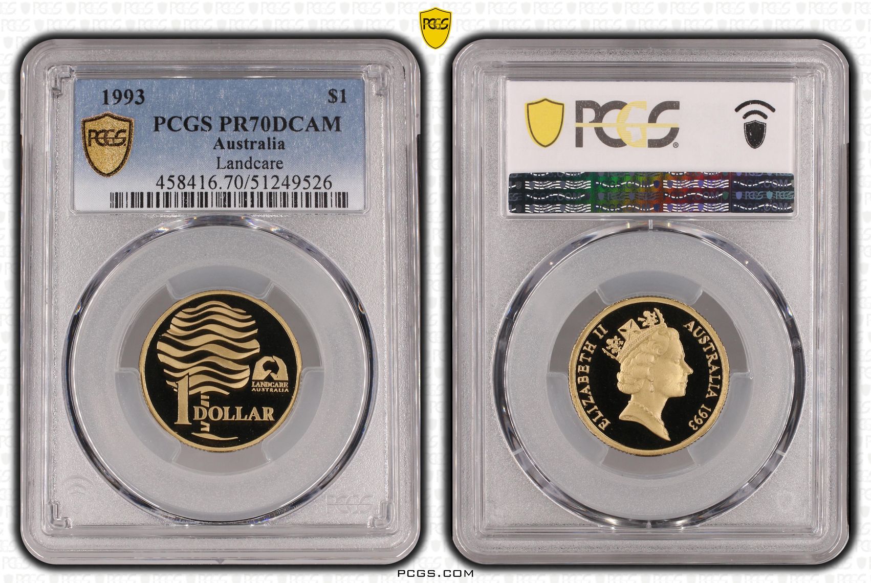 Landcare POP 15/0, One Dollar, 1993, PCGS PR70DCAM