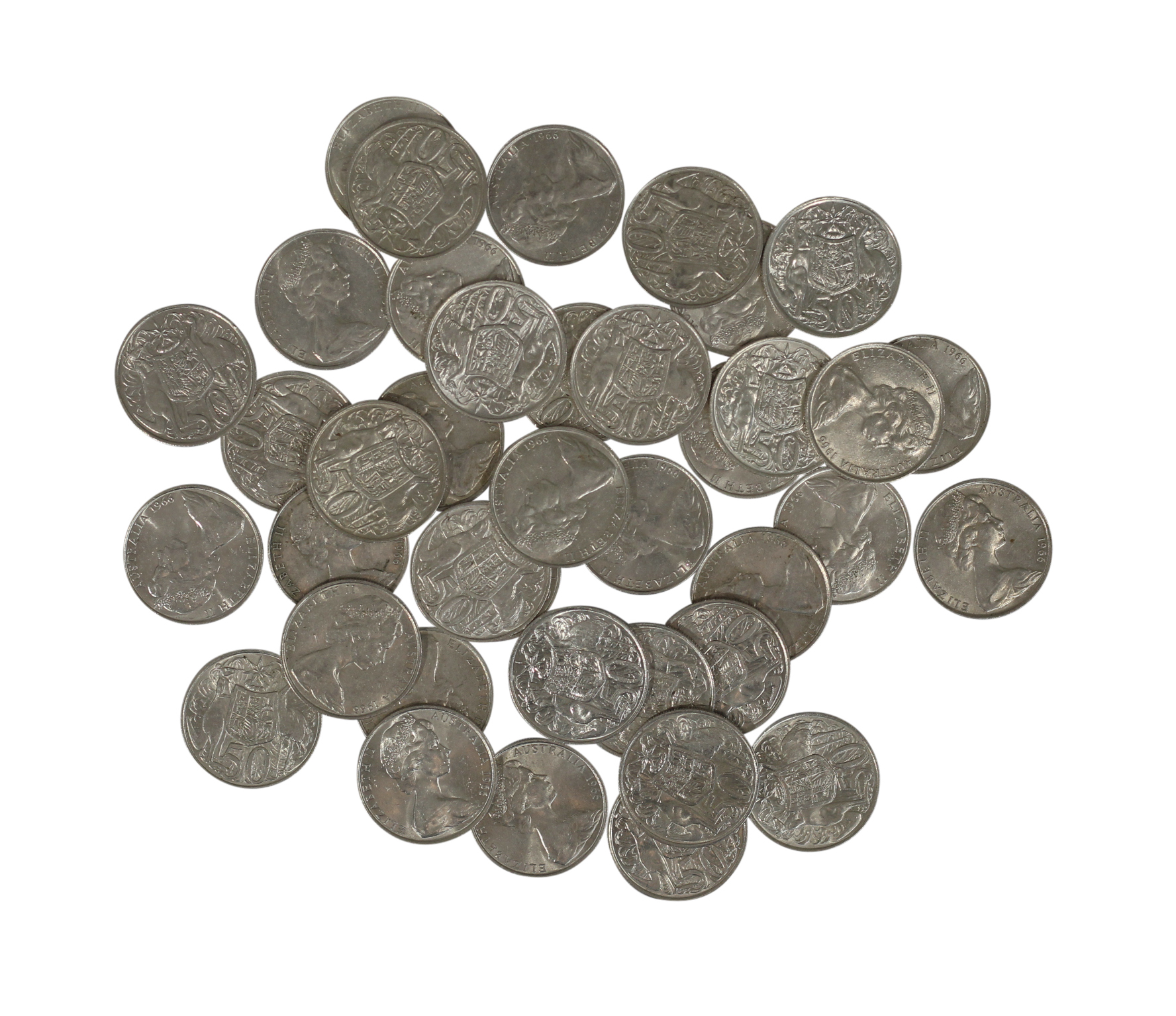 Elizabeth II, Fifty Cents, 1966, EF