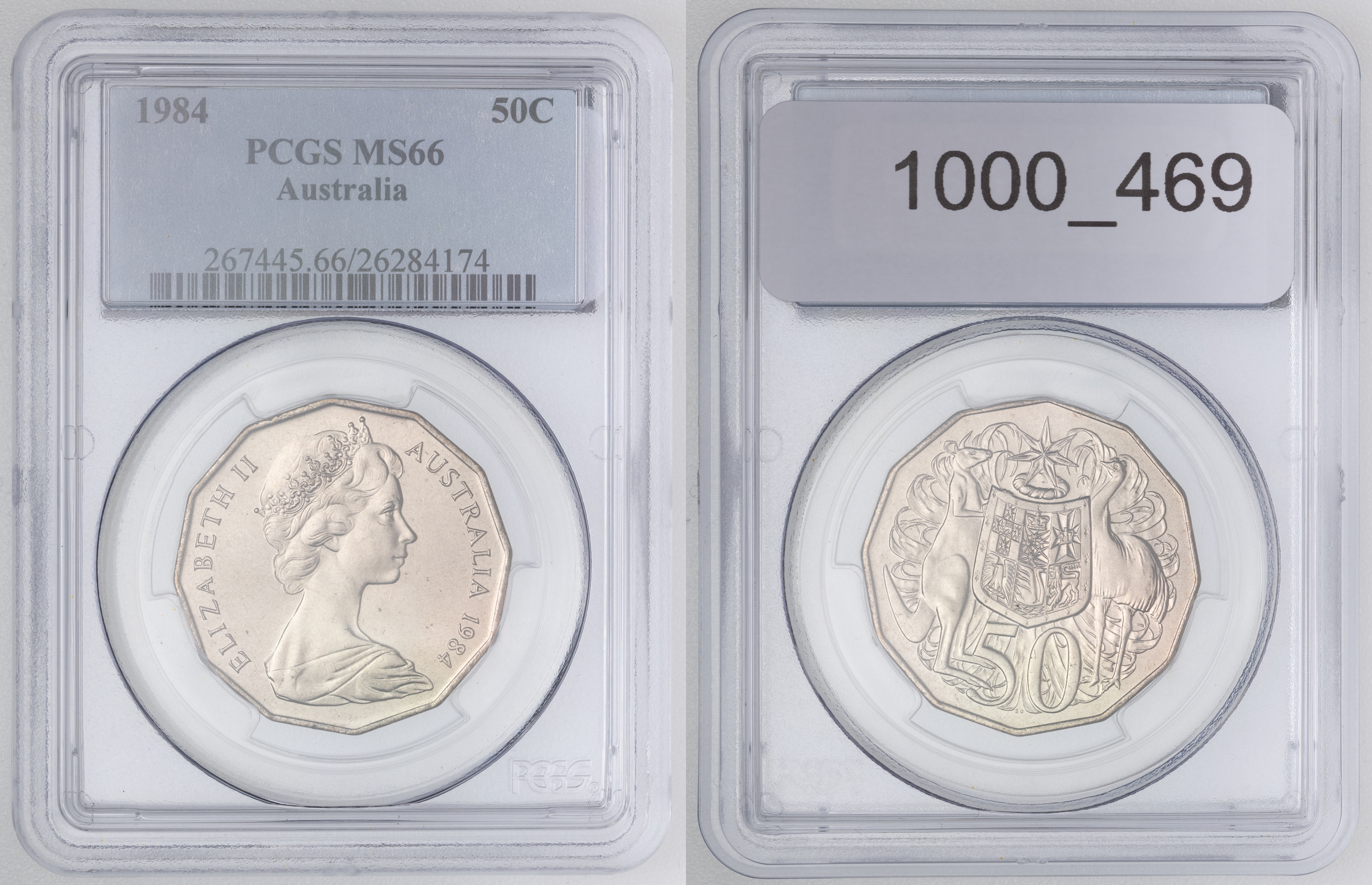 Elizabeth II, Fifty Cent, 1984, PCGS MS66